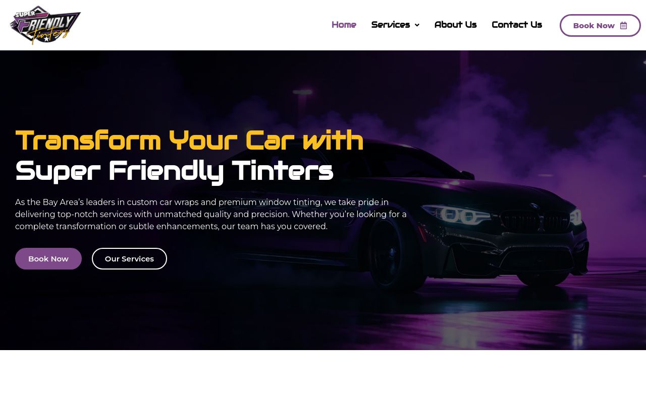 Homepage of Super Friendly Tinters's website