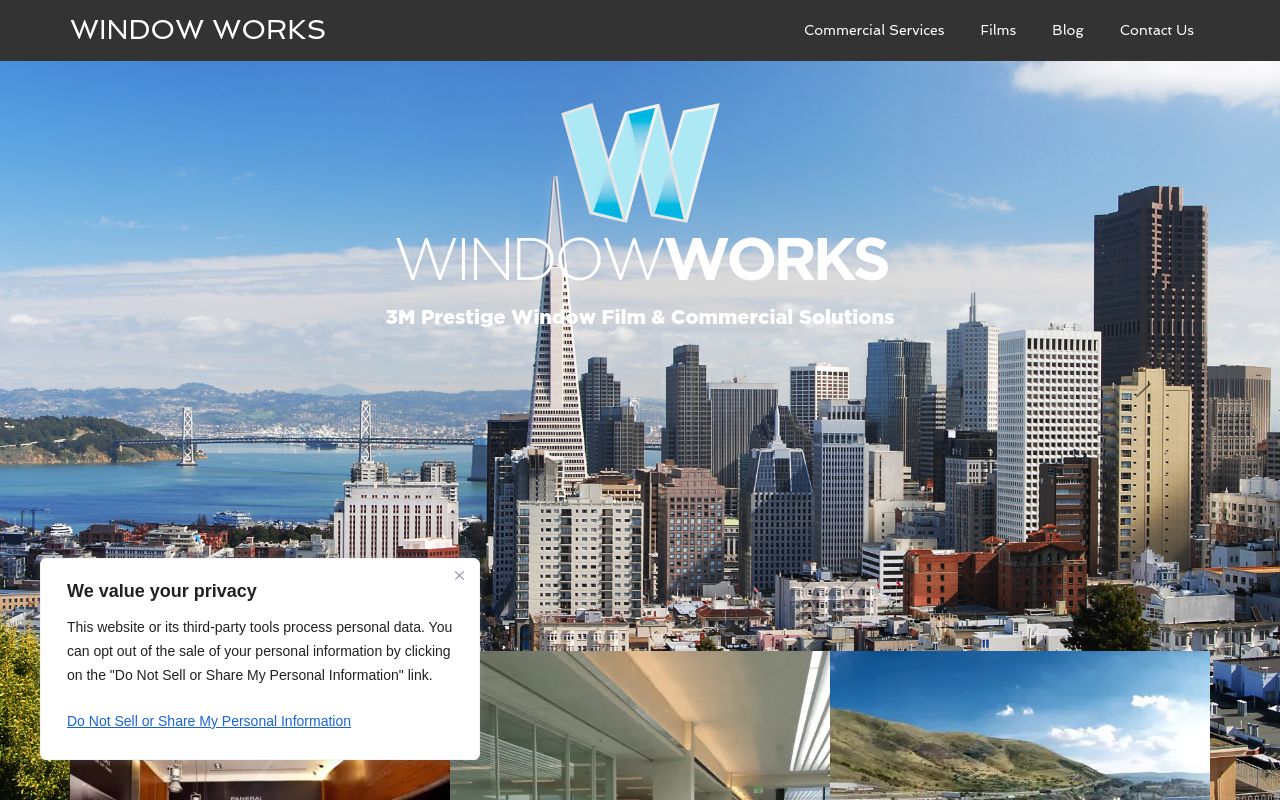 Homepage of Window Works's website