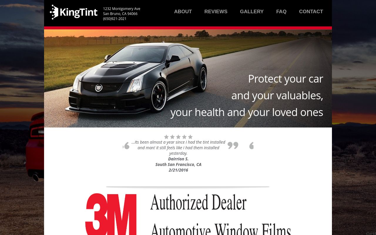 Homepage of King Tint's website