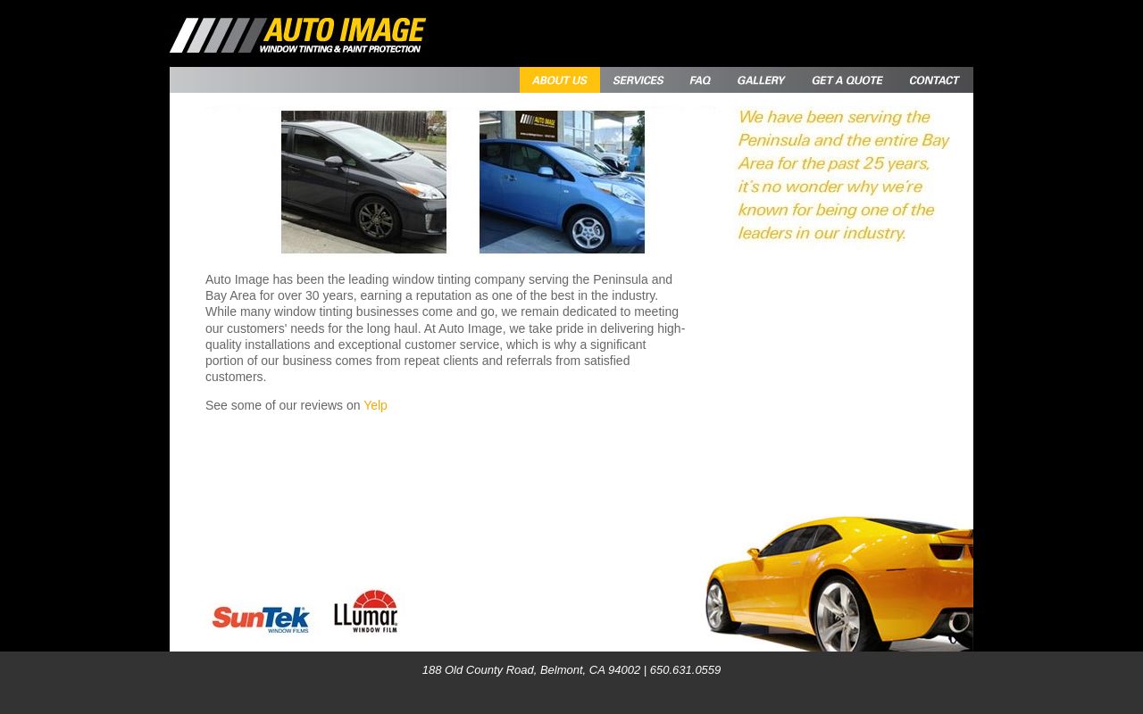Homepage of Auto Image's website