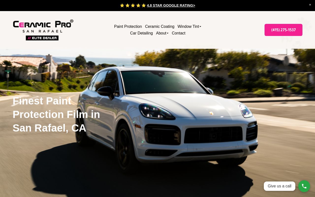 Homepage of Marin Auto Detailing / Ceramic Pro San Rafael's website
