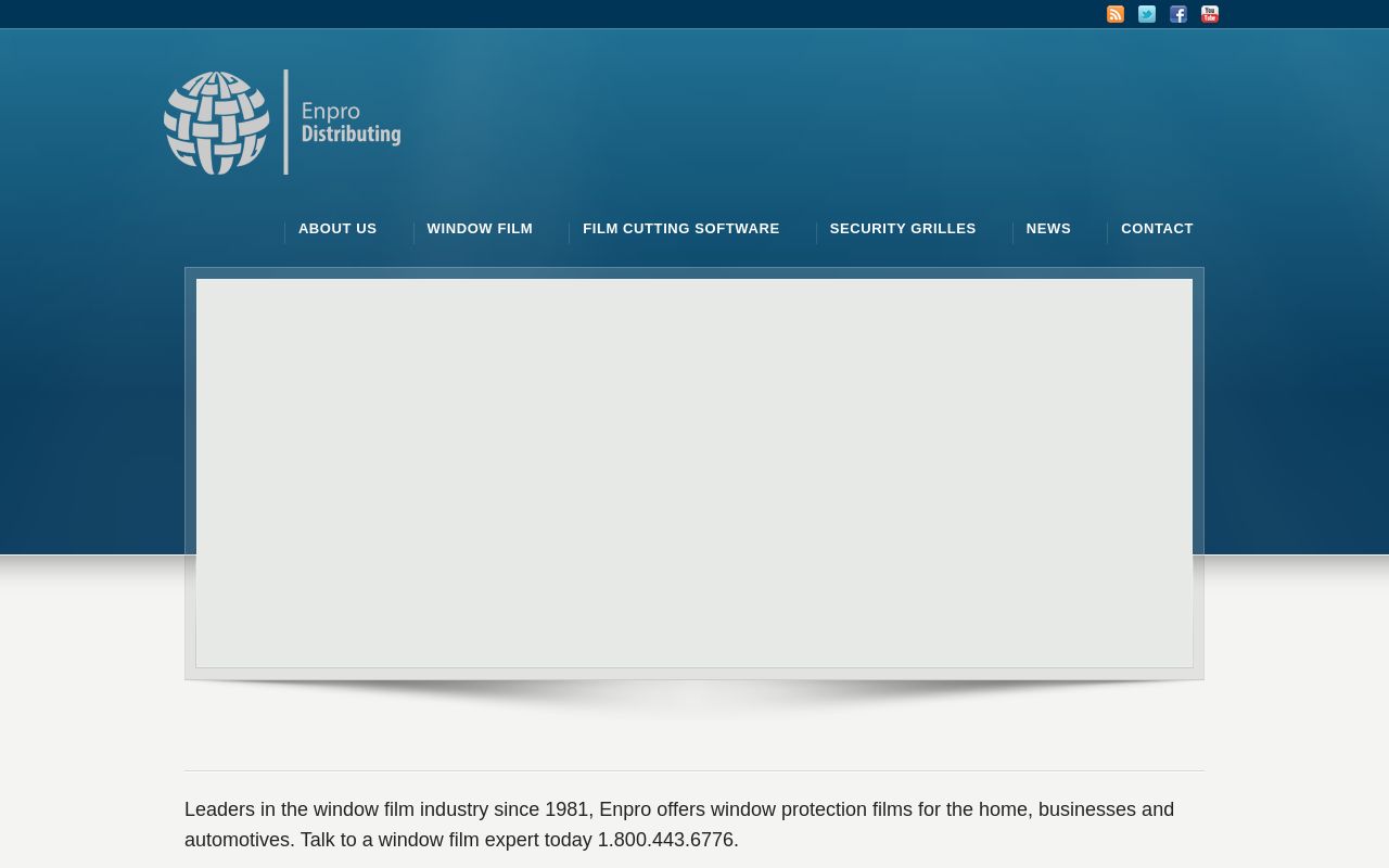 Homepage of Enpro Distributing's website