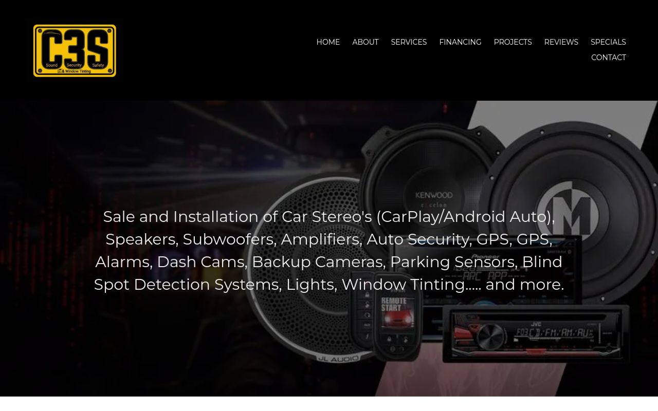 Homepage of Car Sound Security & Safety / Window Tinting's website