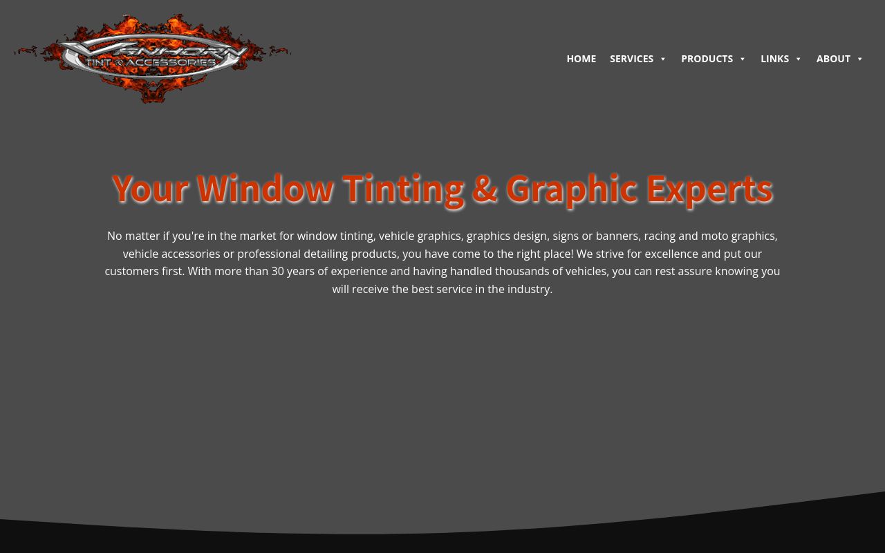 Homepage of Van Horn Tint & Accessories's website