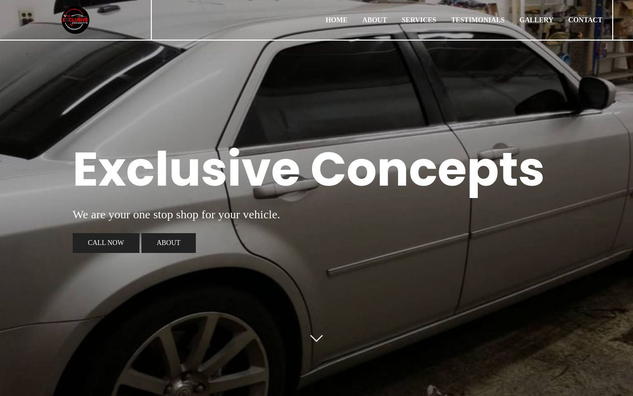 Homepage of Exclusive Concepts's website
