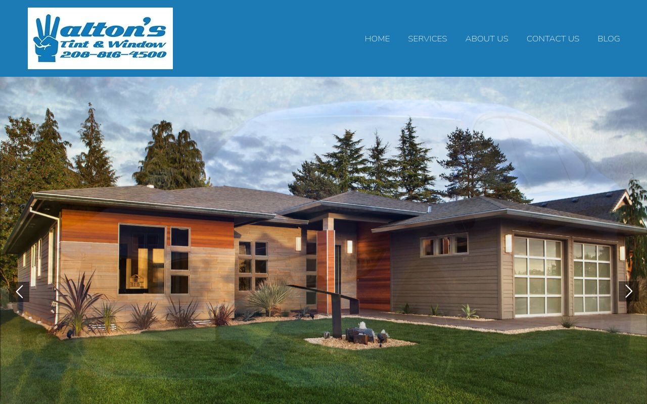 Homepage of Walton's Tint & Window's website
