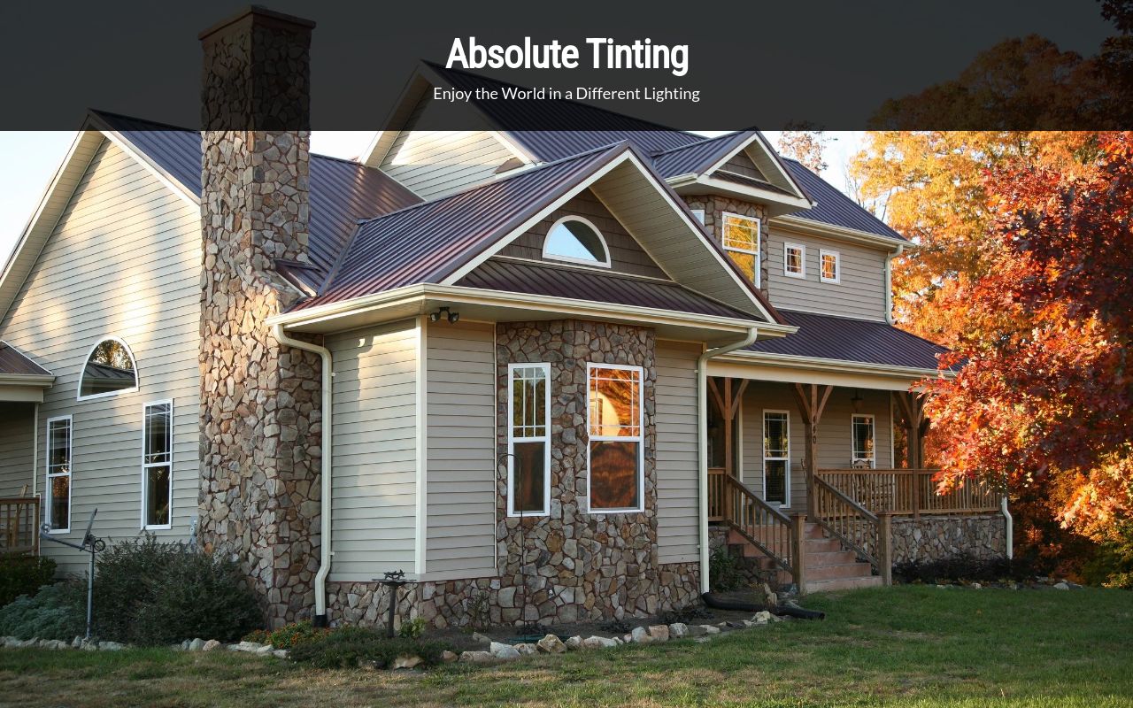 Homepage of Absolute Tinting's website