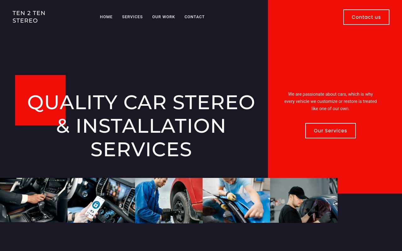 Homepage of Ten 2 Ten Stereo's website