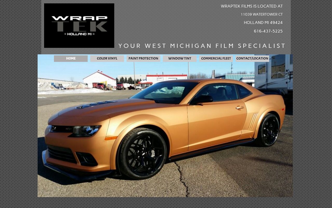 Homepage of Wrap Tek Films's website