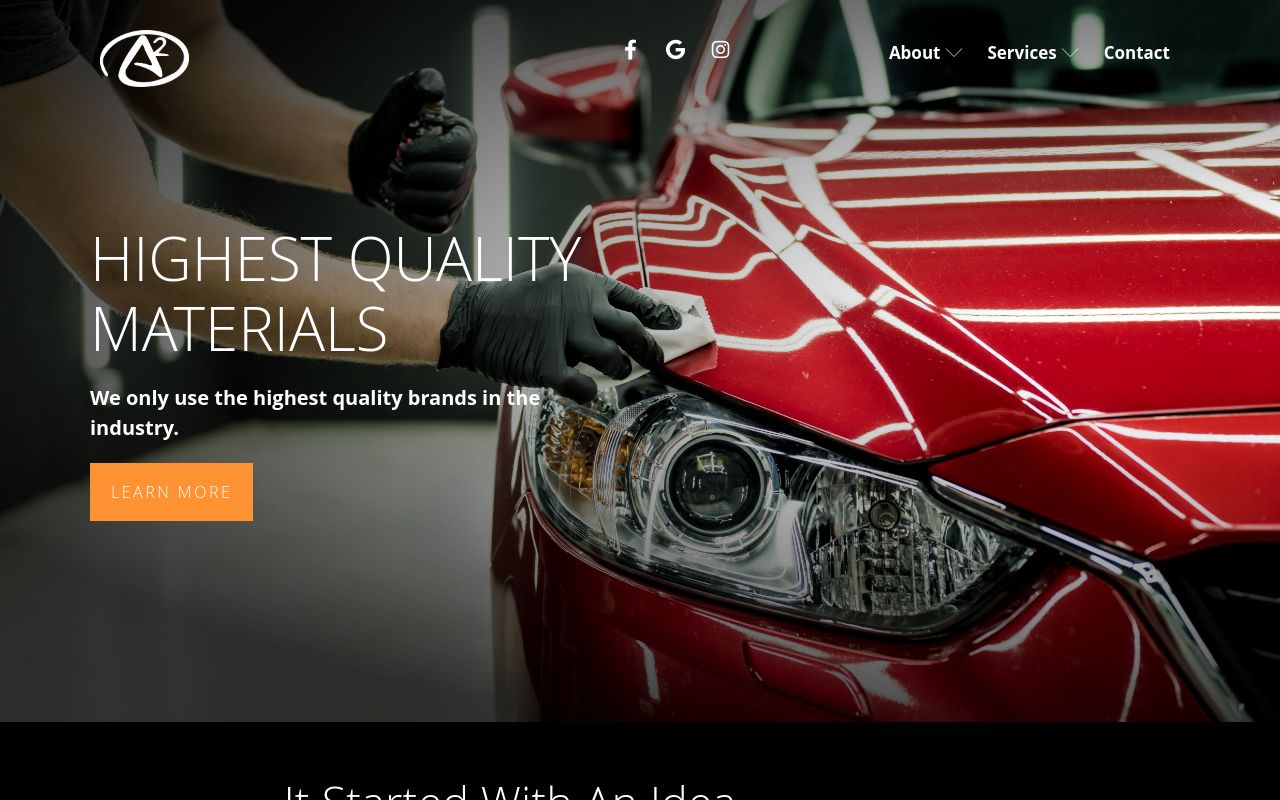 Homepage of A2 Customs's website