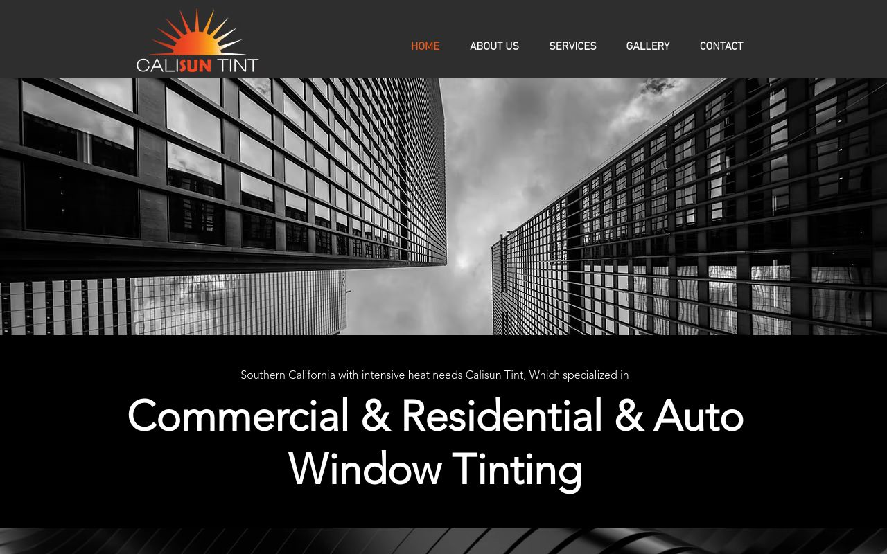 Homepage of Calisun Tint's website