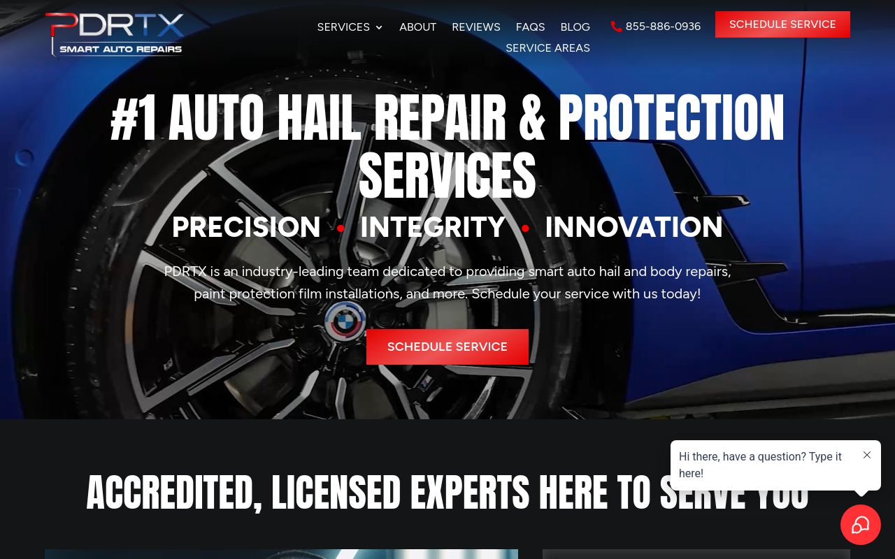 Homepage of PDRTX Smart Auto Repair's website