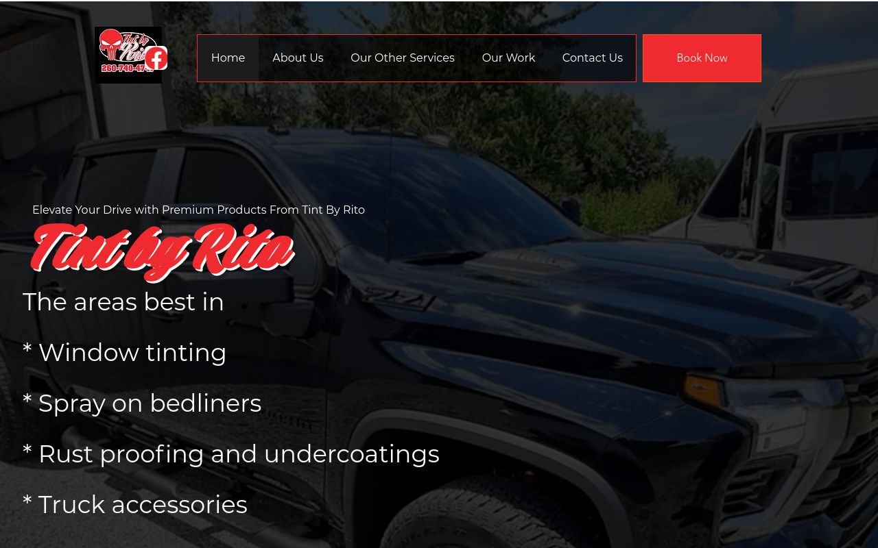 Homepage of TINT BY RITO's website