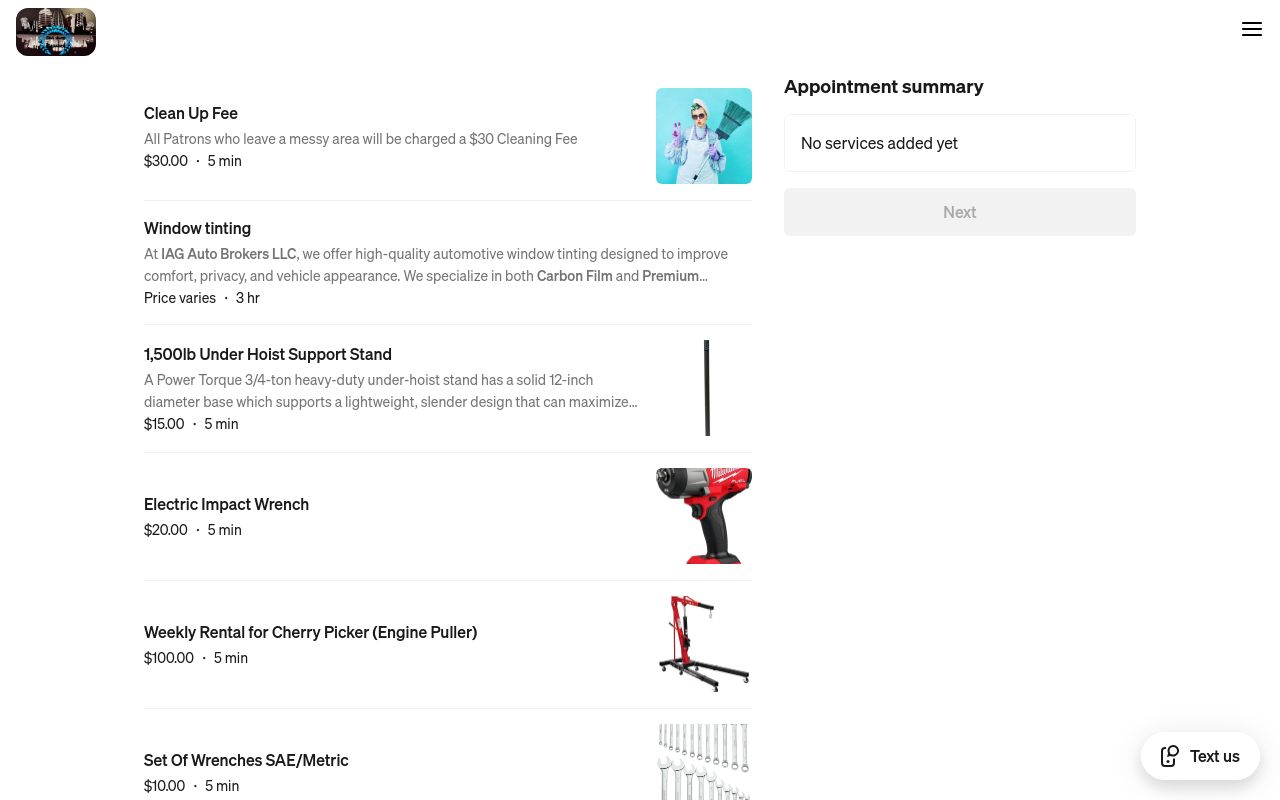 Homepage of IAG Auto Brokers's website