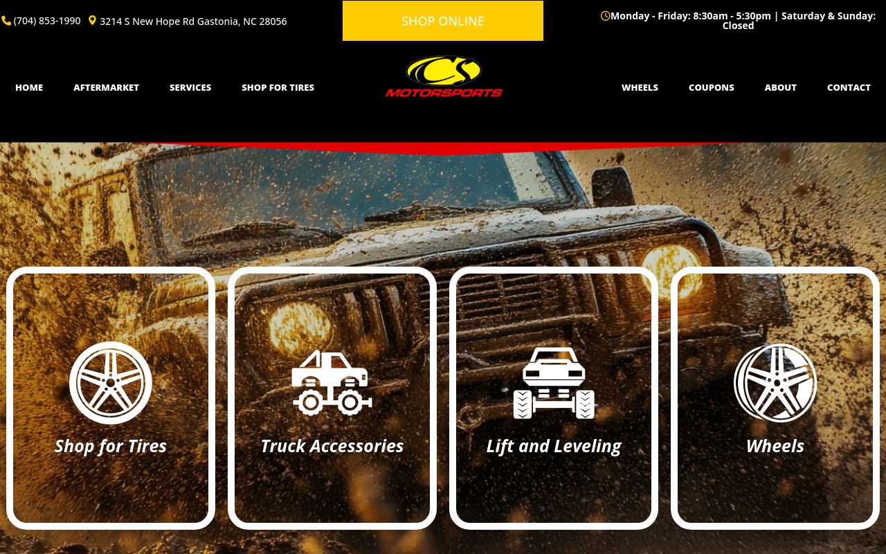 Homepage of CS Motorsports's website