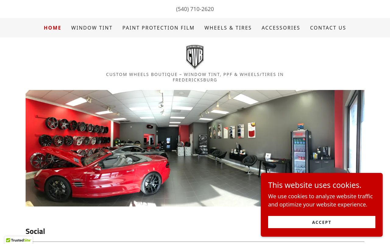 Homepage of Custom Wheels Boutique's website