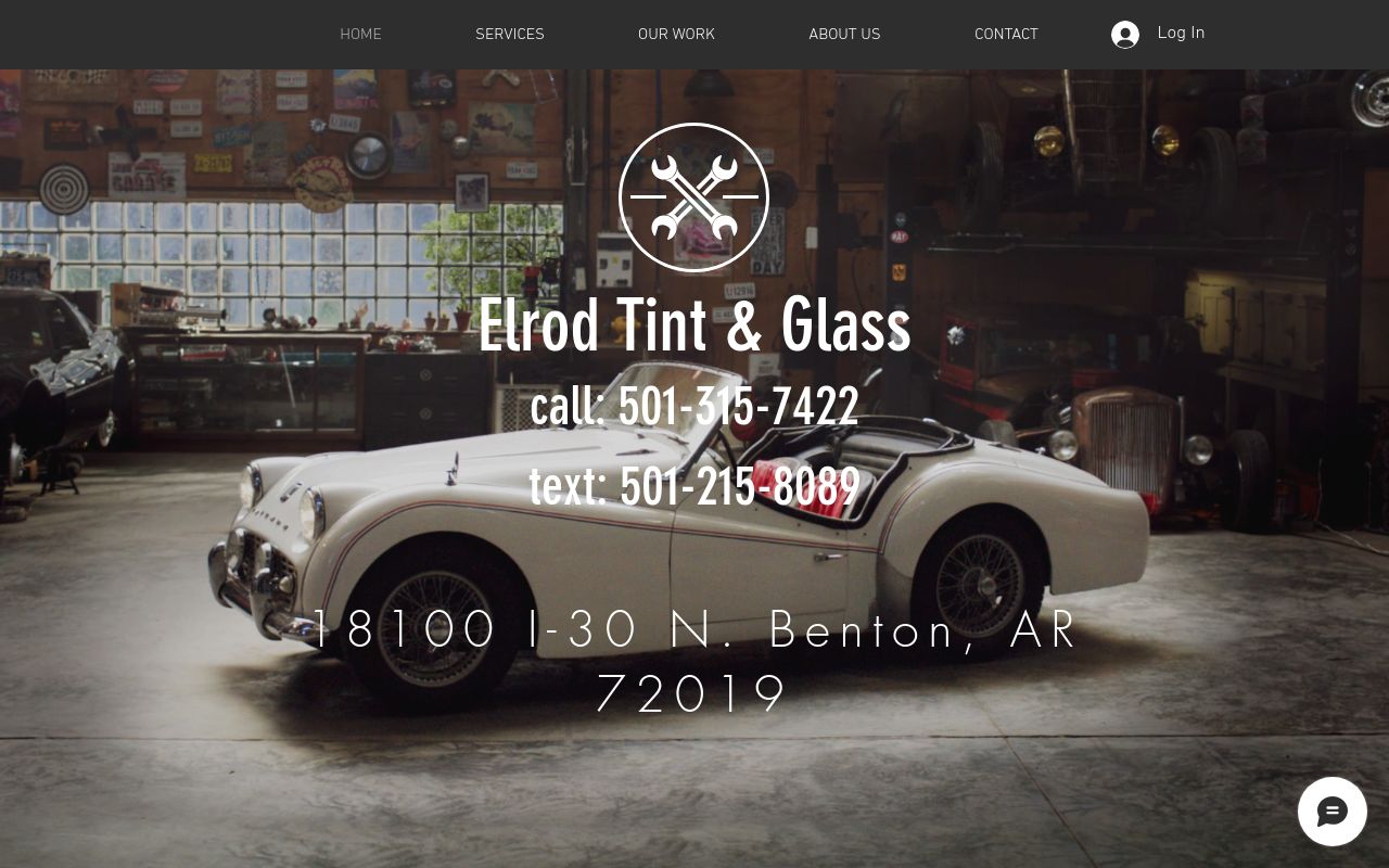 Homepage of Elrod Tint & Glass's website