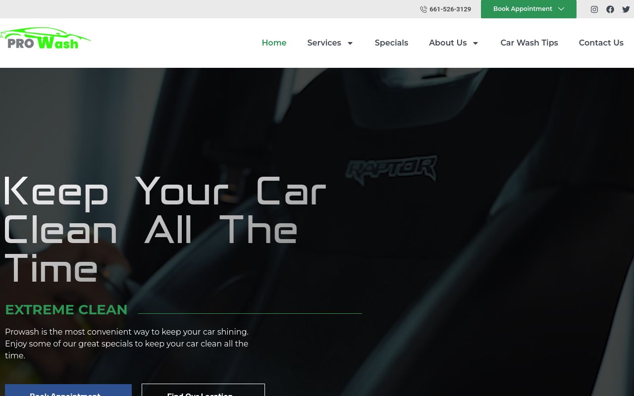 Homepage of Pro Tint's website