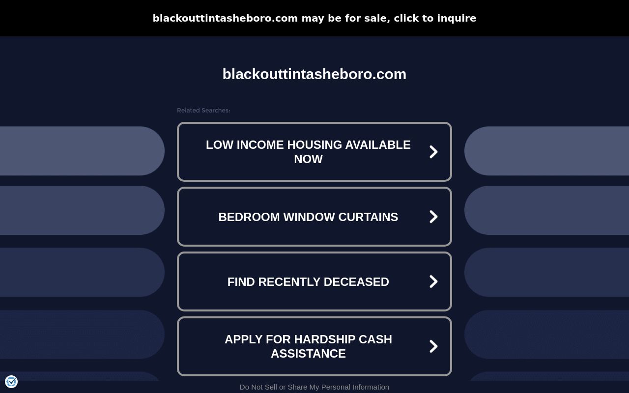 Homepage of Blackout Window Tinting & Auto Detail's website