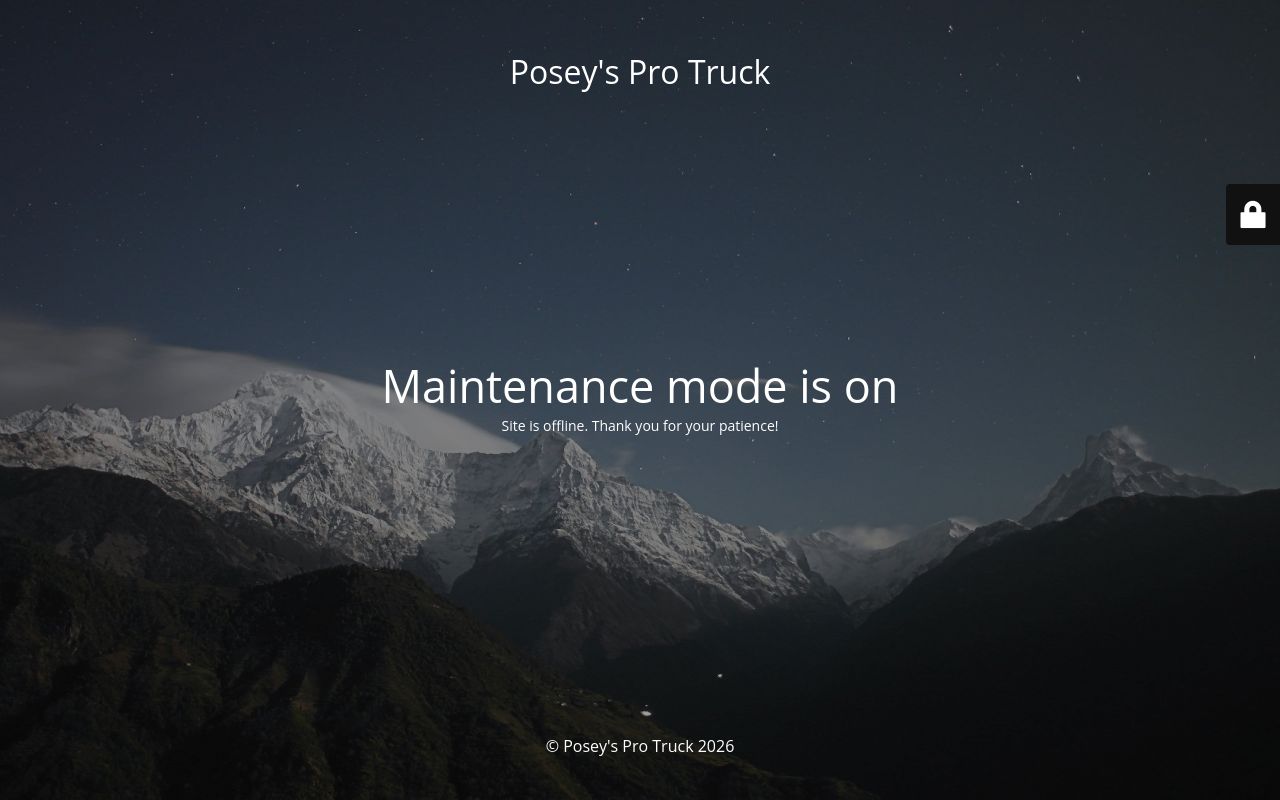 Homepage of Posey's Pro Truck's website