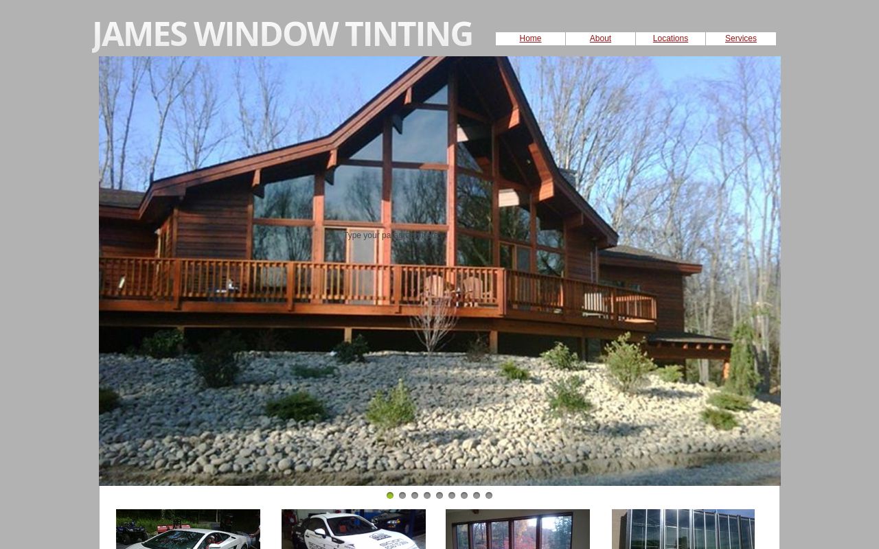 Homepage of James Window Tinting's website