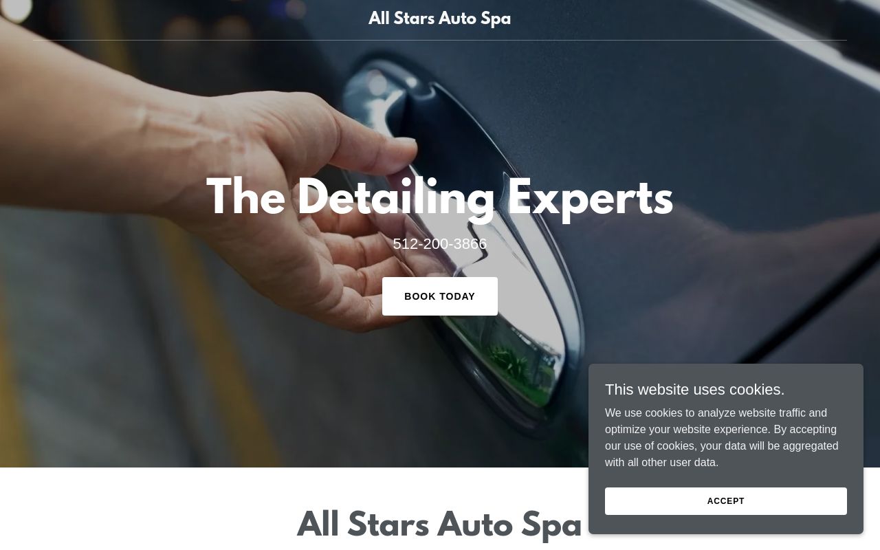 Homepage of All Stars Auto Spa's website