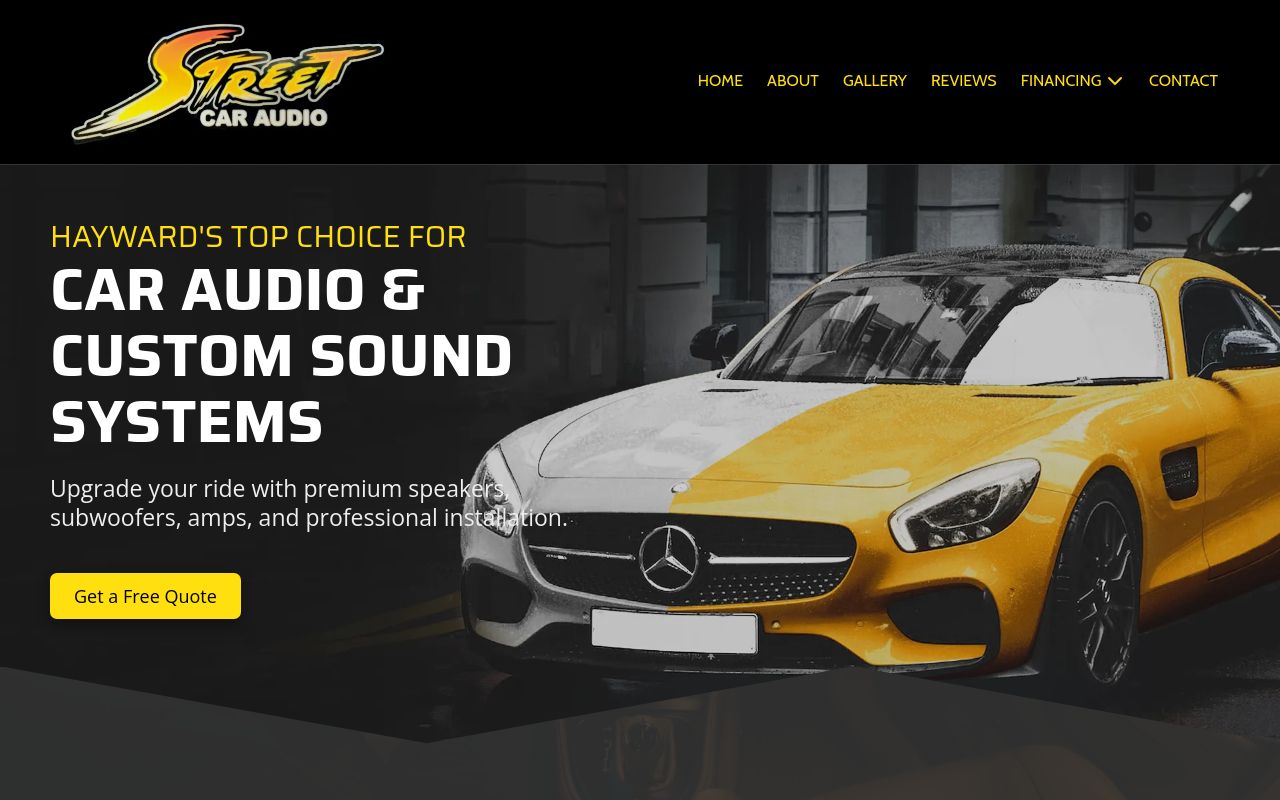 Homepage of STREET CAR AUDIO LLC.'s website