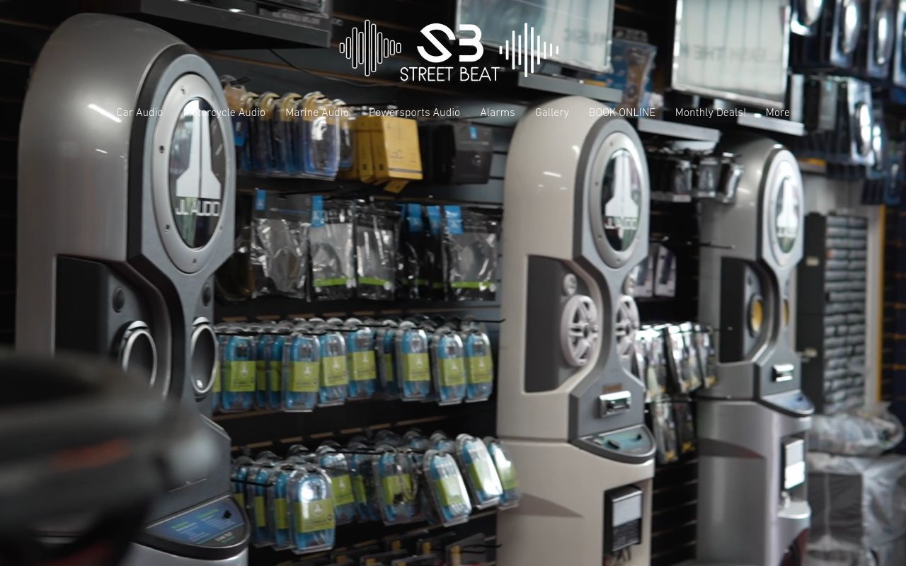 Homepage of Street Beat Car Audio's website