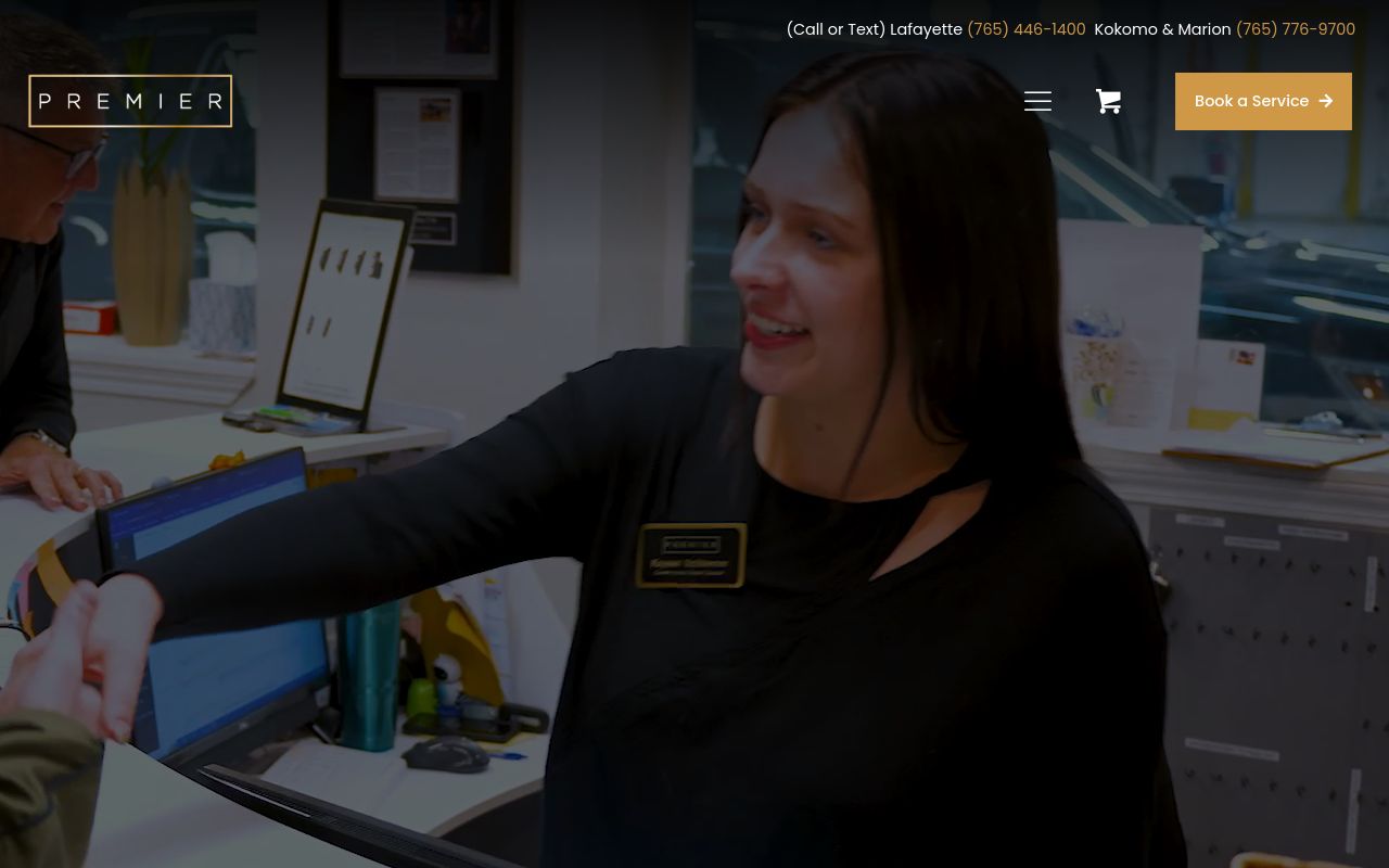 Homepage of Premier Auto Detailing's website
