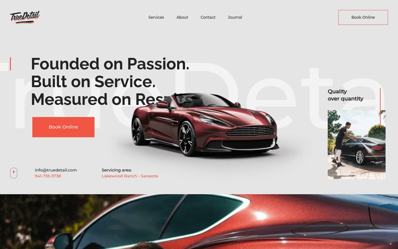 Homepage of True Detail's website