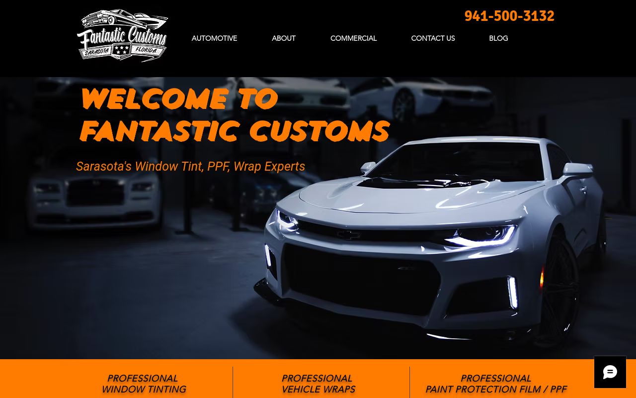 Homepage of Fantastic Customs's website