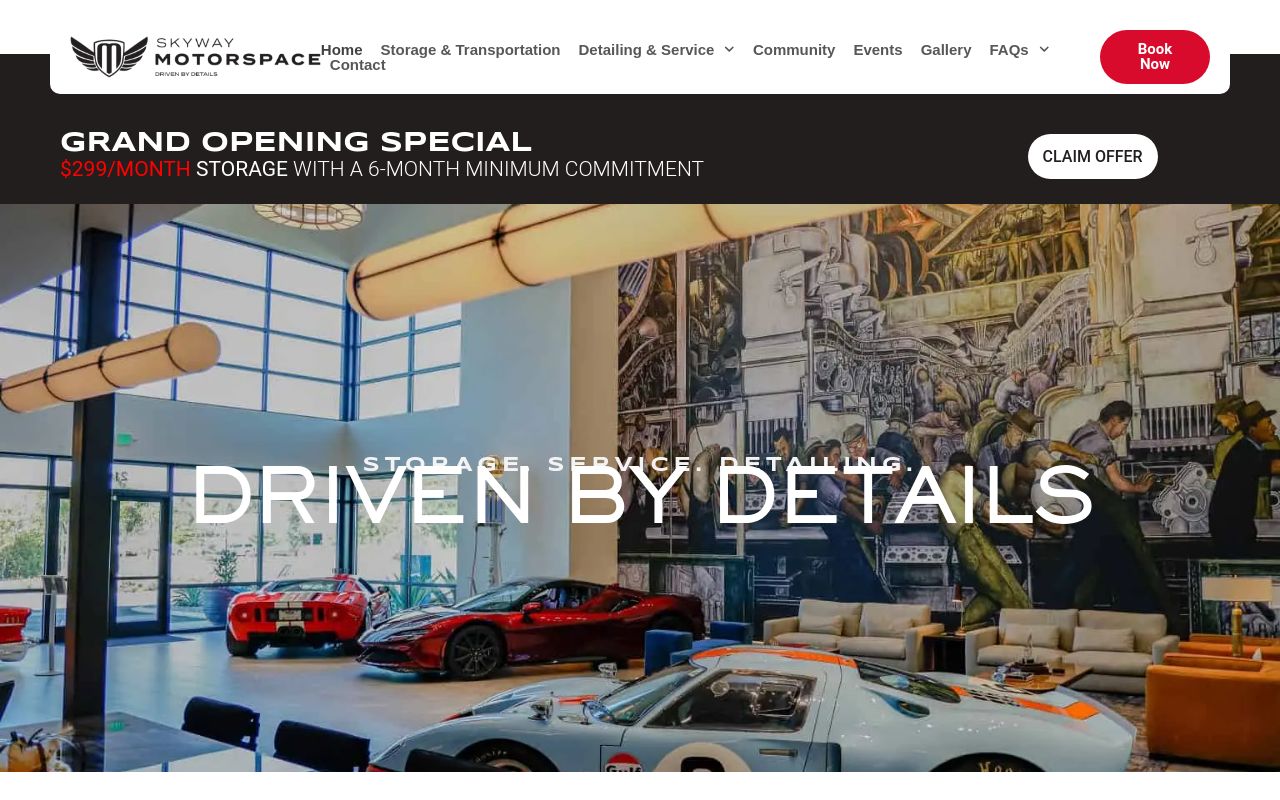 Homepage of Skyway Motorspace - Ceramic Coating - PPF - Wraps - Storage's website