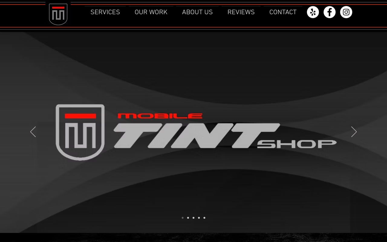 Homepage of Mobile Tint Shop's website
