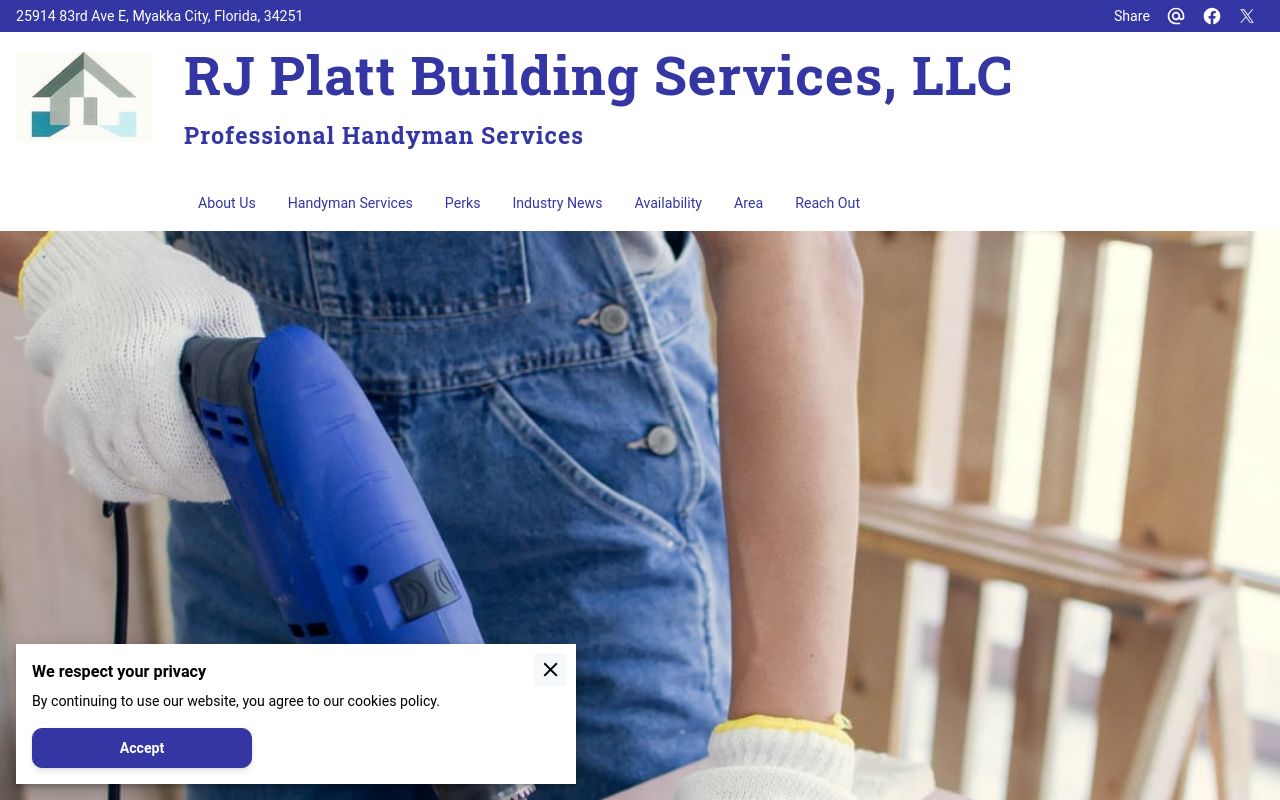 Homepage of RJ Platt Building Services, LLC's website