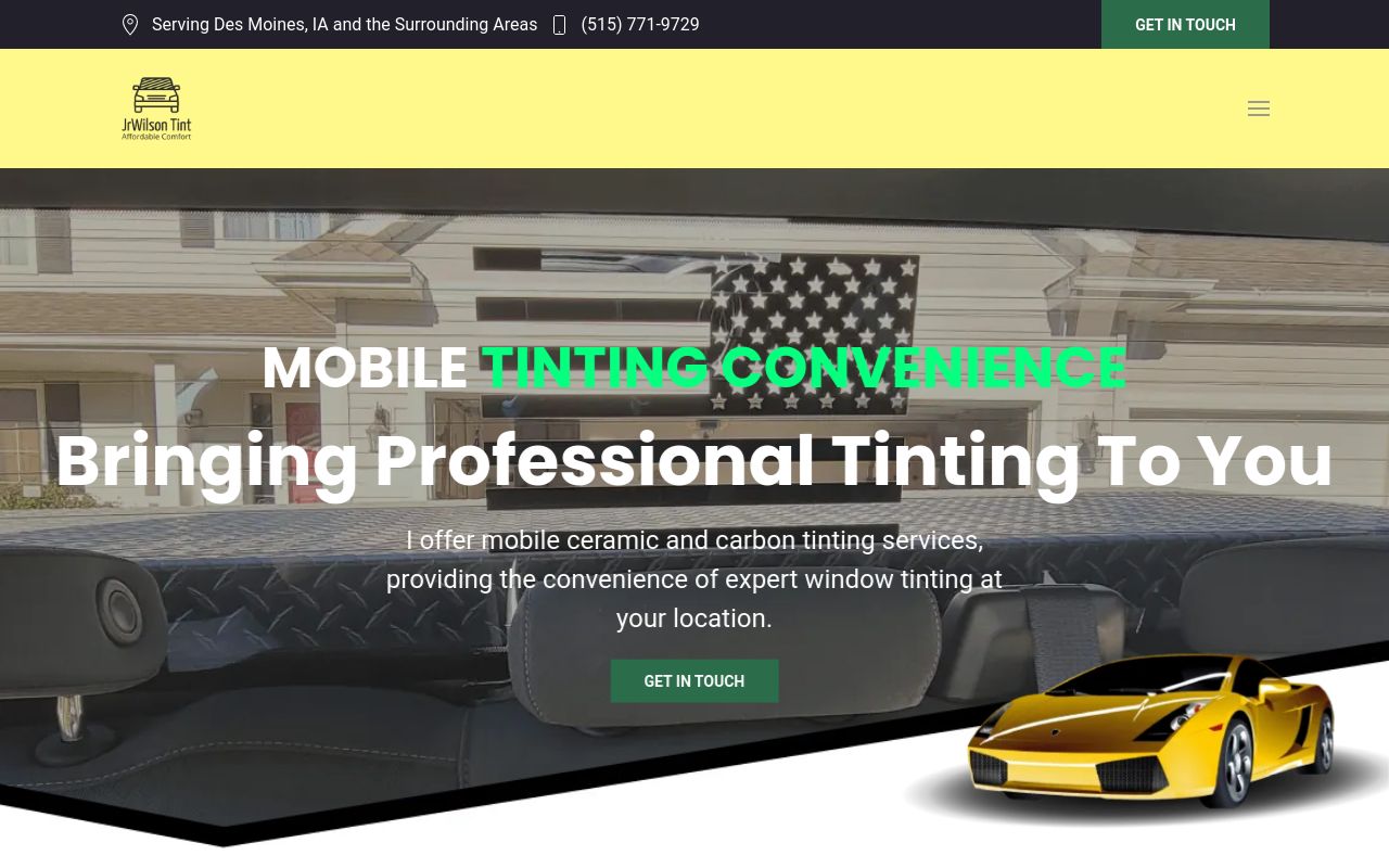 Homepage of JrWilson Tint's website