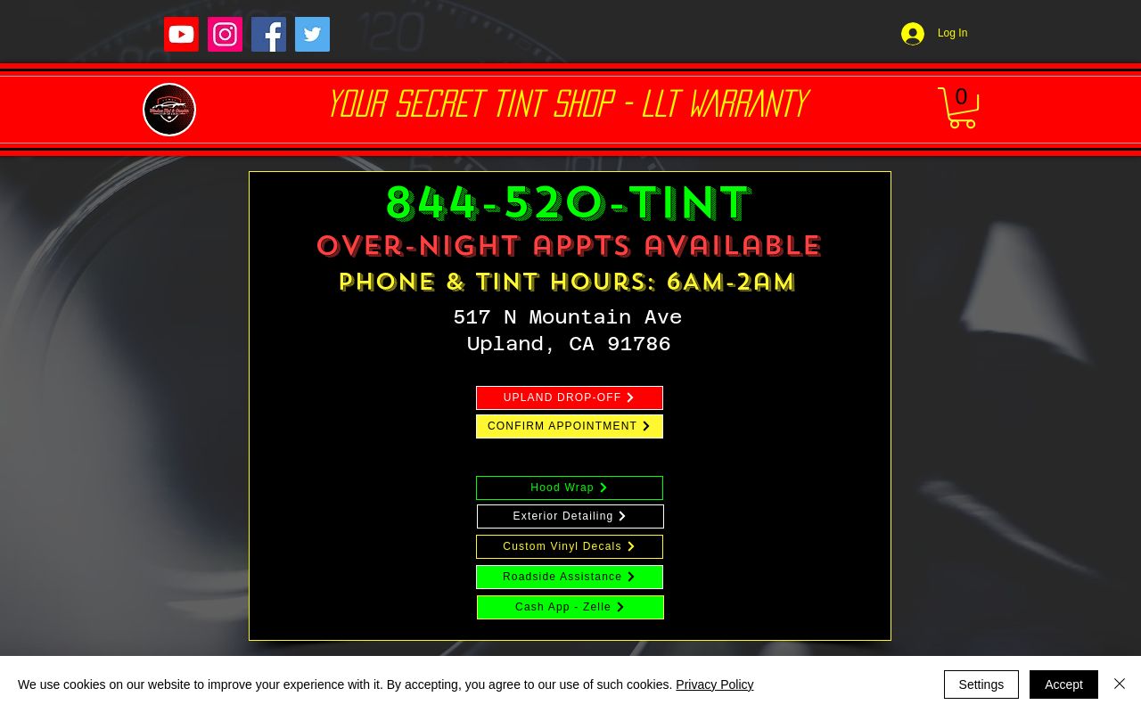 Homepage of Window Tint & Graphix's website