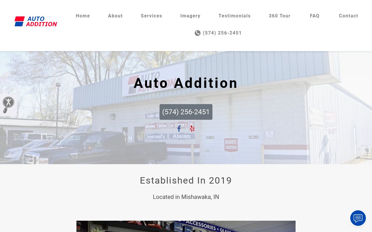 Homepage of Auto Addition's website