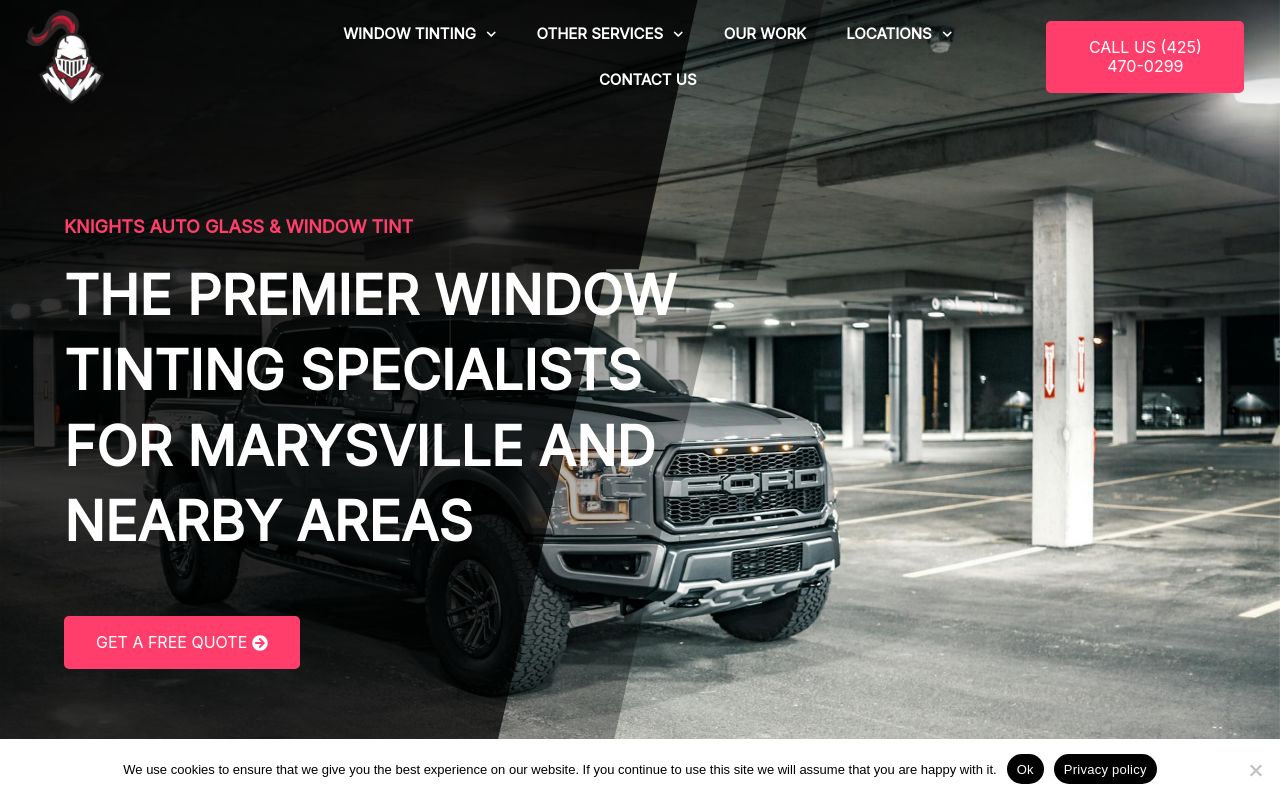 Homepage of Knights Auto Glass & Window Tint's website