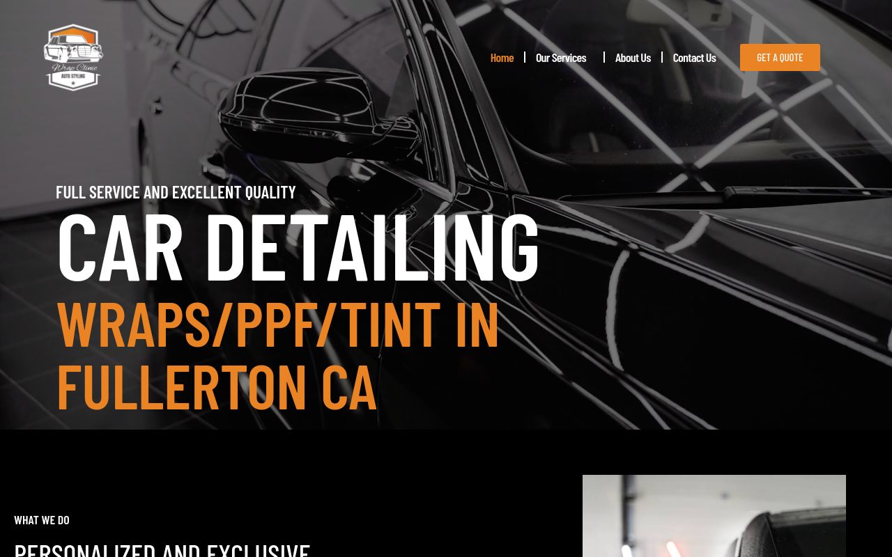 Homepage of Wrap Clinic's website