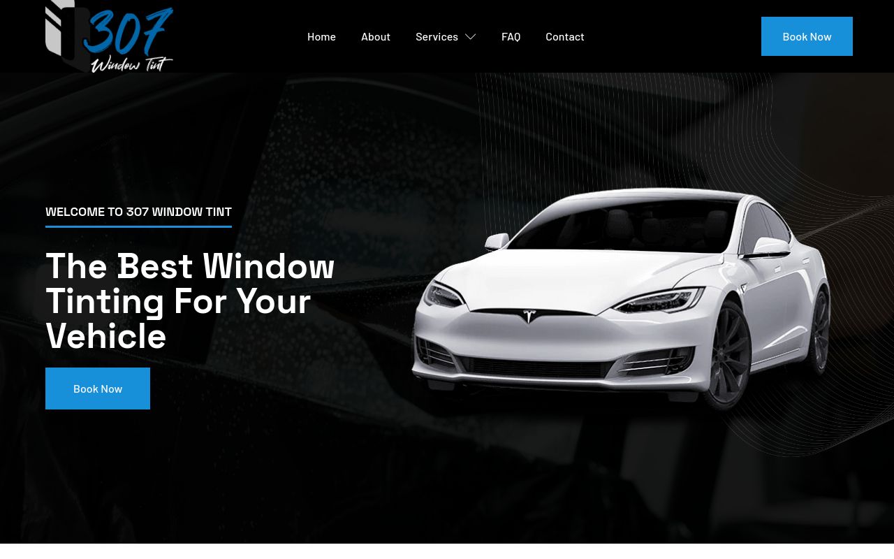 Homepage of 307 Window Tint's website