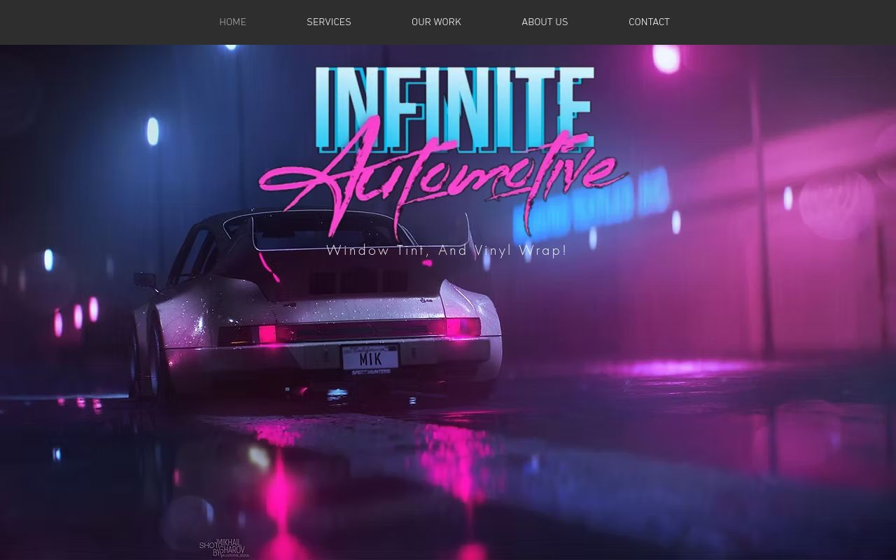 Homepage of Infinite Automotive LLC's website