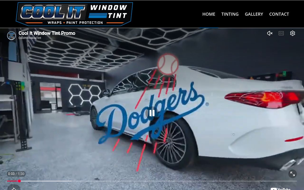 Homepage of Cool It Window Tint's website