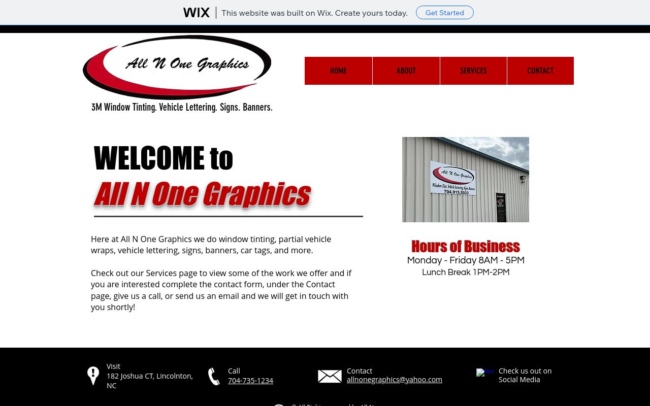 Homepage of All N One Restyling Center's website