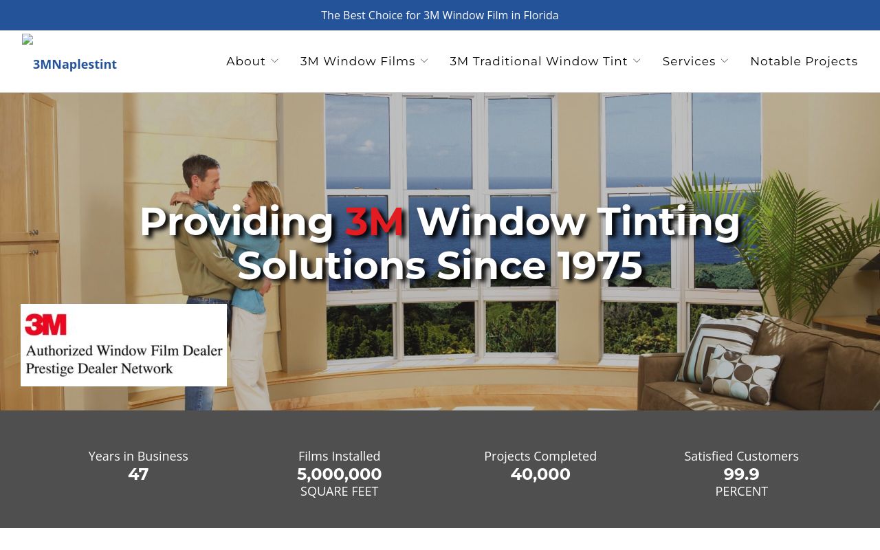 Homepage of Guardian Bastille Window Film Solutions - 3M Window Tinting's website