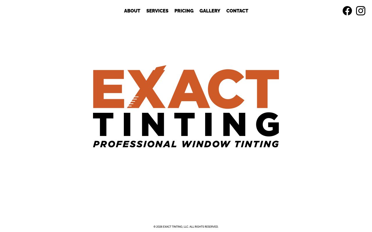 Homepage of Exact Tinting's website