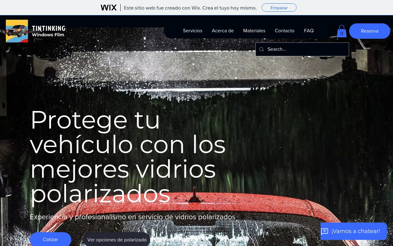 Homepage of “EL PARSERO” Window tint's website