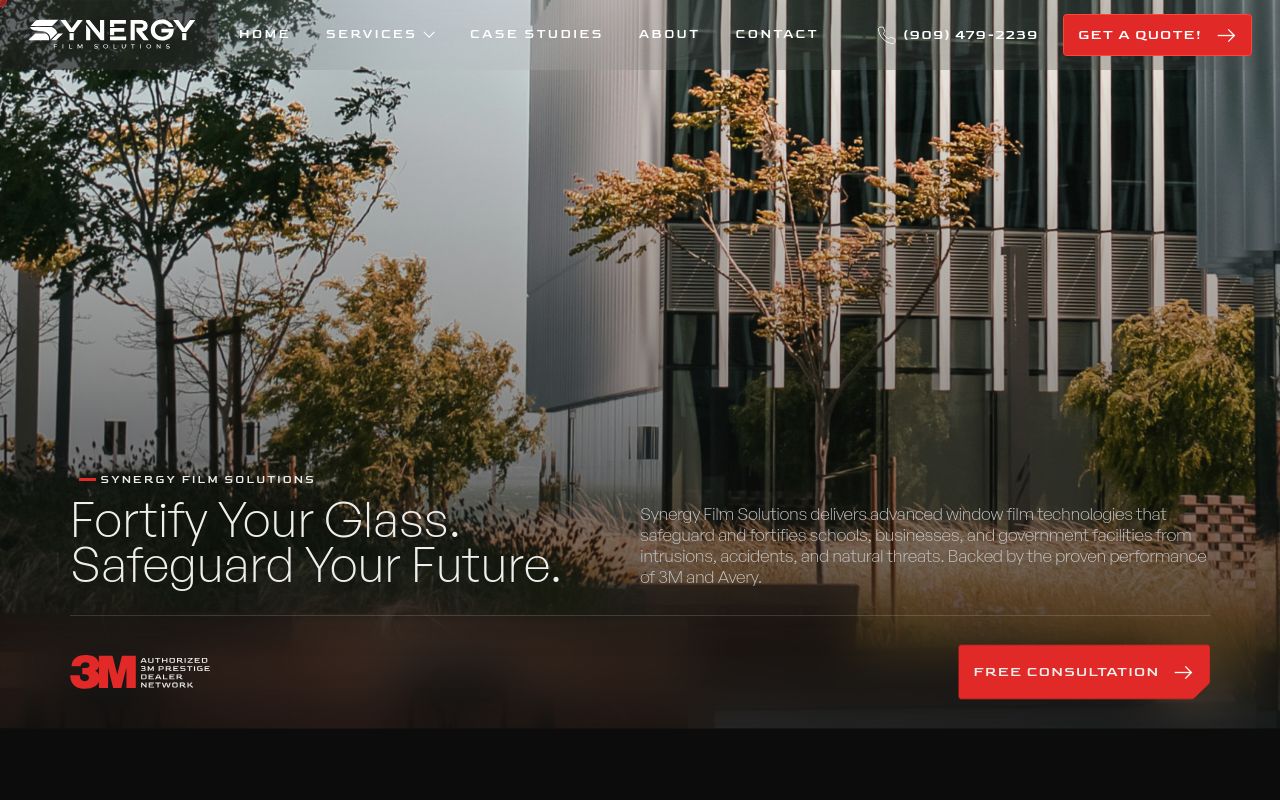 Homepage of Synergy Film Solutions's website