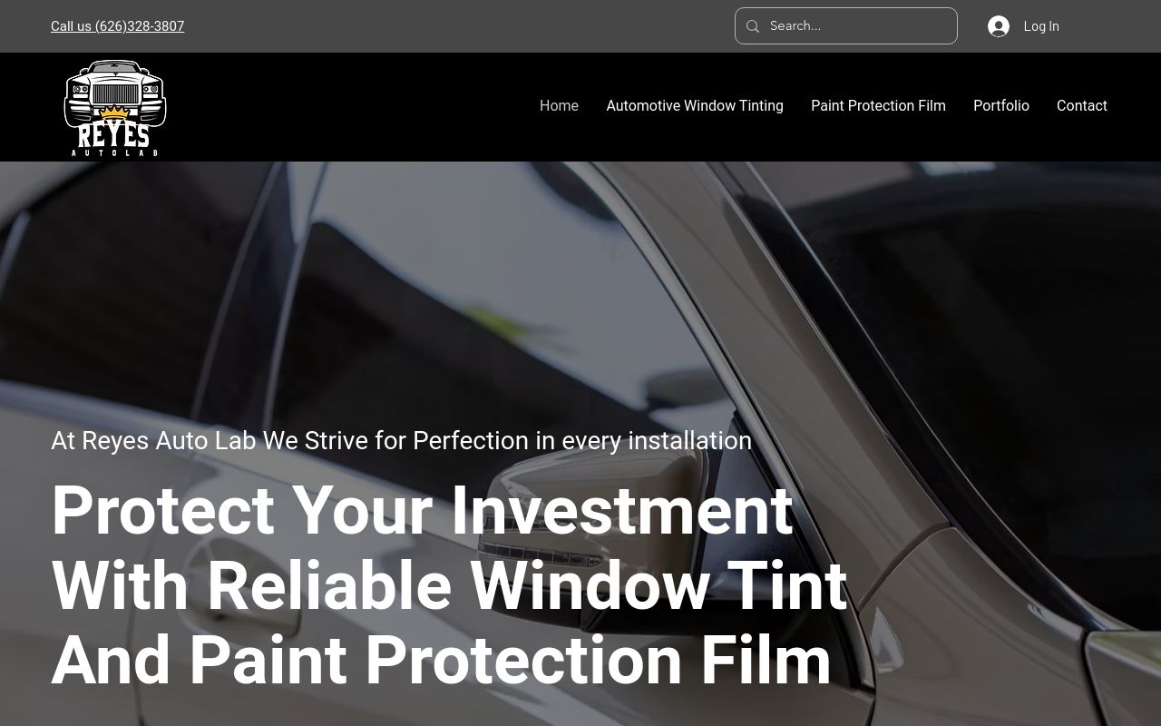 Homepage of Reyes Auto Lab's website