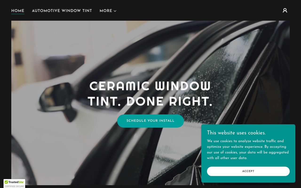 Homepage of Atmosphere Auto Tint's website