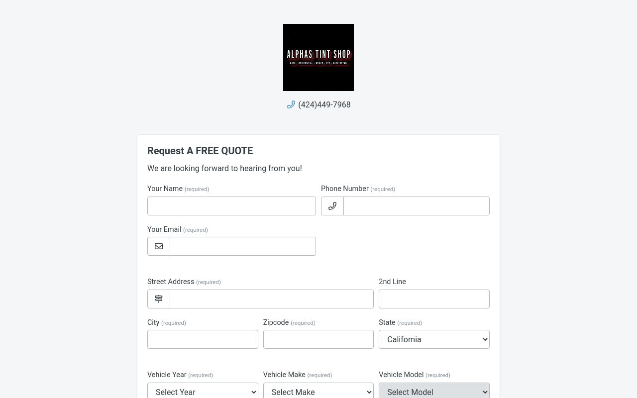 Homepage of Noir Auto Lab's website
